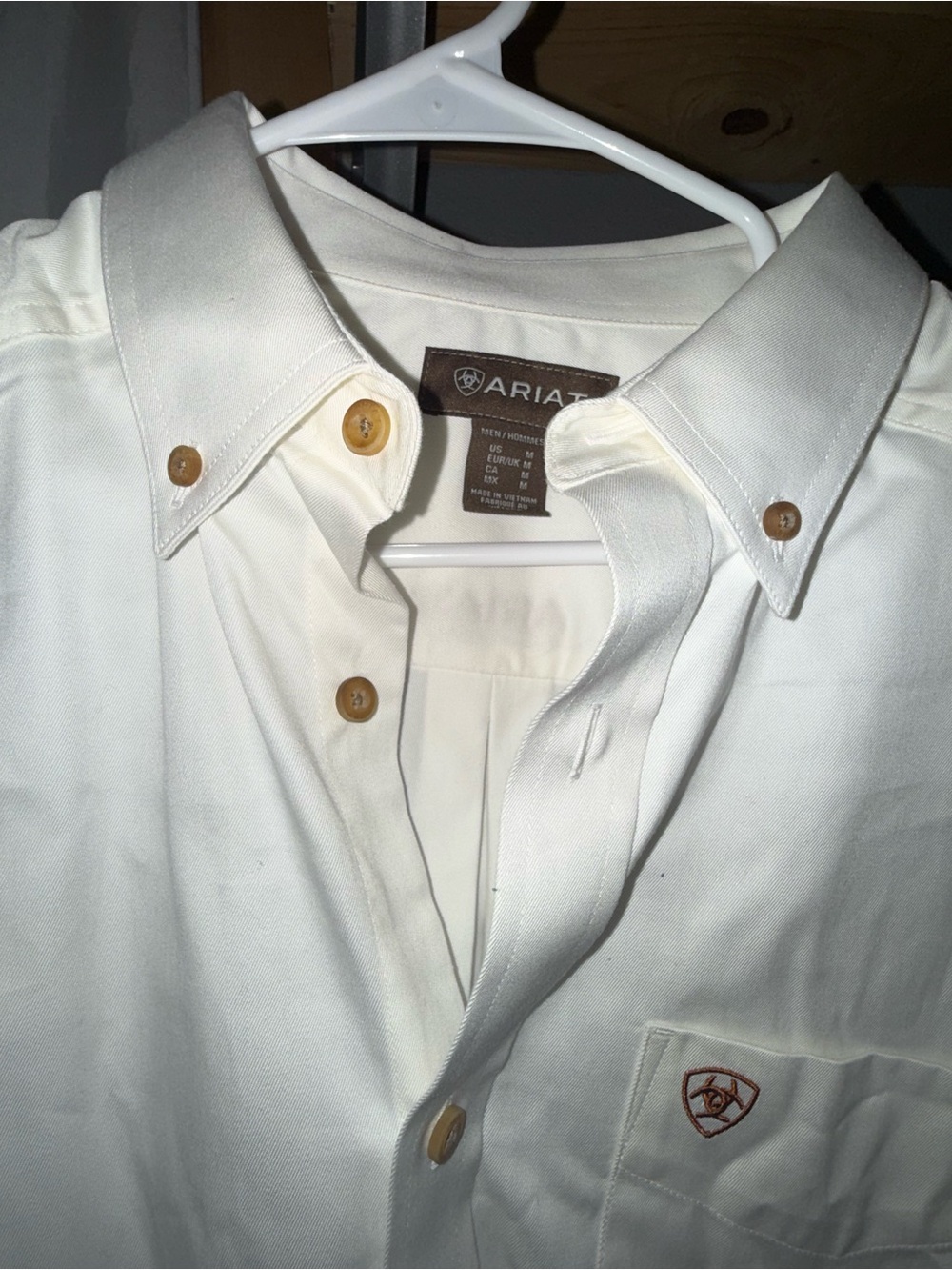 Ariat Cream Button-Down Shirt with Chest Pocket
